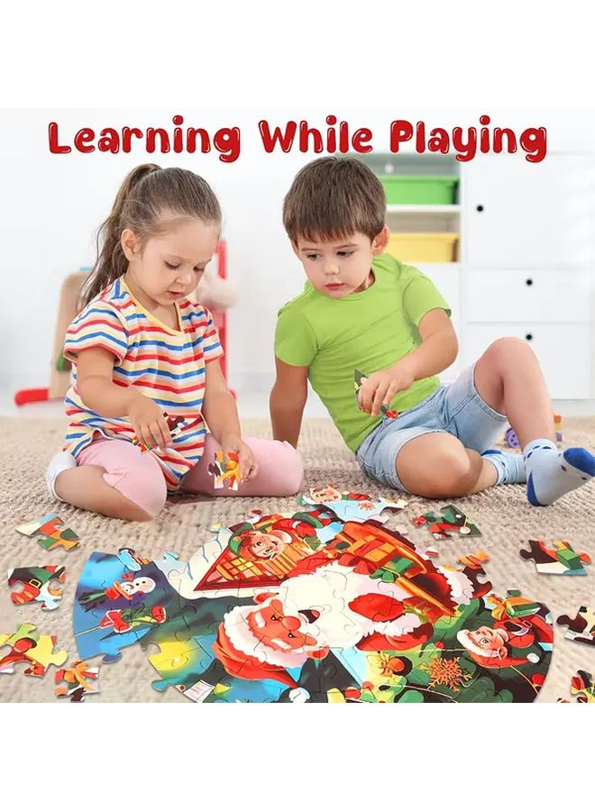 Christmas Puzzle One Box Giant 72 Pcs Round Floor Puzzle For Kids Family Activity - Image 5